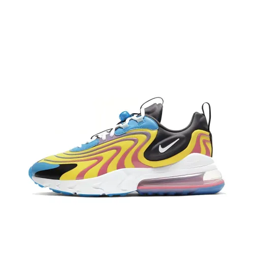 Nike Air Max 270 Амортизация Низкий Топ Повседневные Беговые Кроссовки Мужские Желто-Синие
