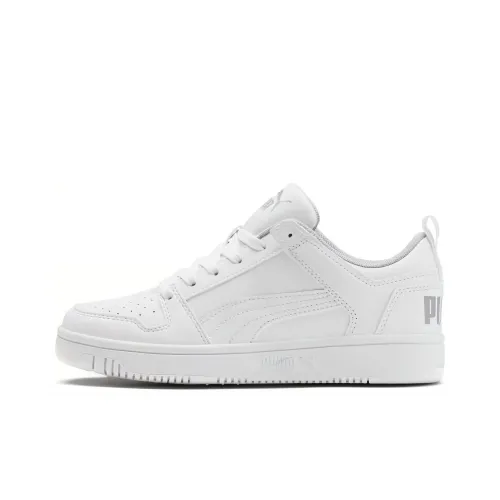 PUMA Rebound Joy Амортизация Износостойкие Низкие Кроссовки для Скейтбординга Унисекс Белые