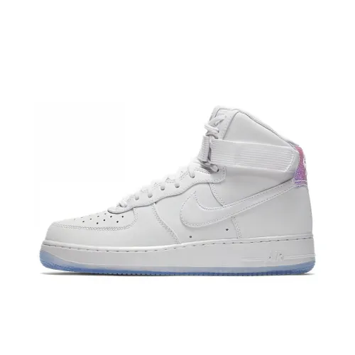 Nike Air Force 1 Premium 'Белый Ледяной Синий' Покрытие Slip-Resistant Высокий Топ Скейтбординг Кроссовки Женские Ледяной Синий