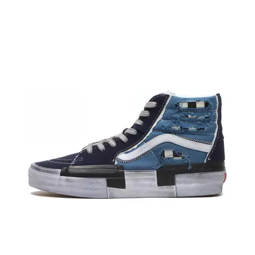 VANS SK8 Reconstruct High Топ Скейтборд Кроссовки Унисекс Синий Черный