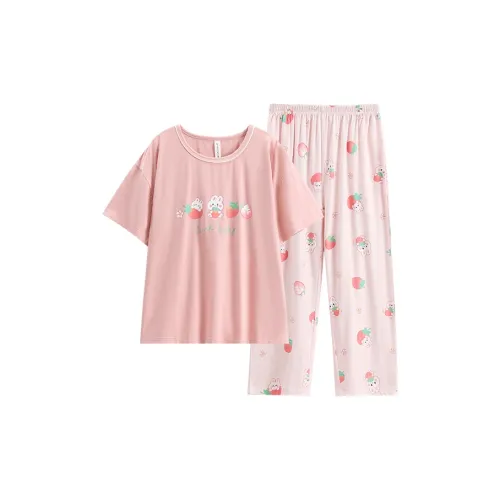 FENTENG Пижамный комплект женский теплый розовый