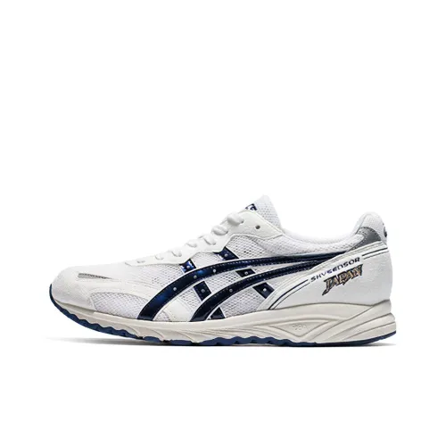 Asics Skysensor Japan Амортизация Устойчивость к истиранию Дышащий Верх Низкий Топ Повседневные Беговые кроссовки Унисекс Белый Синий