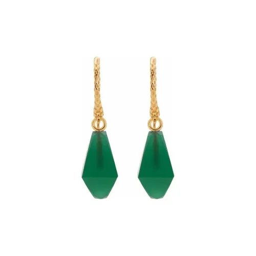 Monica Vinader Серебро с покрытием 18K золото Серьги из оникса Женские Зеленый