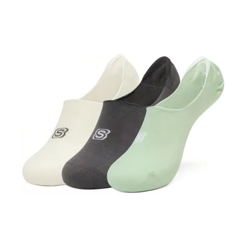 Skechers 3 пачки Зефир Белый/Темно-Серый/Прозрачный Зеленый/043F Унисекс Носки