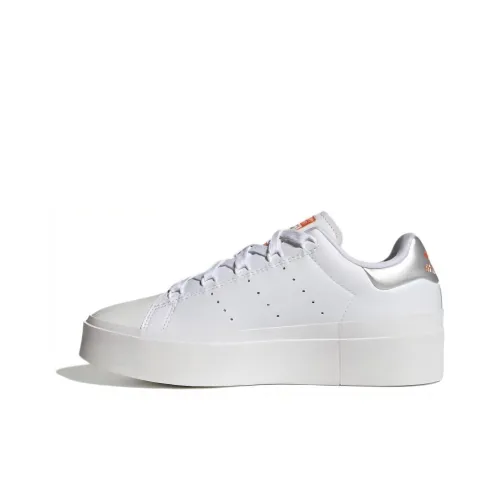 Adidas Originals StanSmith BONEGA Амортизация Износостойкие Низкие Кроссовки для скейтбординга Женские Белые Апельсиновые