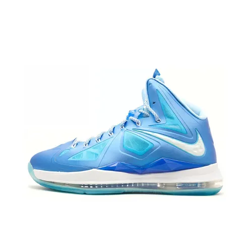Nike Lebron 10 Синий бриллиант LeBron Нескользящий Легкий MID Топ Баскетбольные кроссовки Мужской Синий