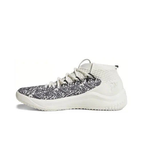 Adidas D Lillard 4 Slip-Resistant Abrasion-Resistant Lightweight MID Basketball Shoes Unisex White Black Adidas D Lillard 4 Противоскользящий Устойчивый к истиранию Легкий MID Баскетбольные кроссовки Унисекс Белый Черный