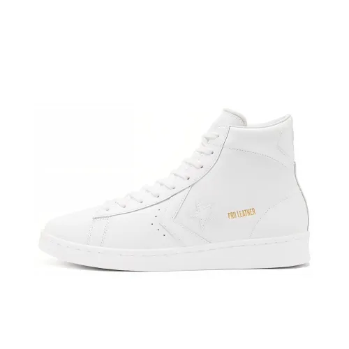 Конверс Cons Pro Leather Slip-Resistant Abrasion-Resistant High Top Skateboard Shoes Unisex White