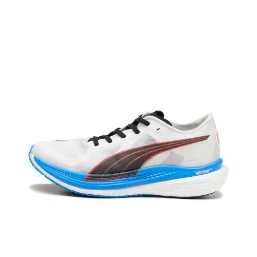 PUMA Deviate Nitro Elite 2 Амортизирующие подошва Устойчивая к истиранию Низкий топ Беговые кроссовки Мужские Белый Синий