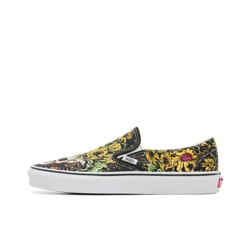 Vans Slip On Series Low Топ Скейтборд Кроссовки Унисекс Черный Желтый