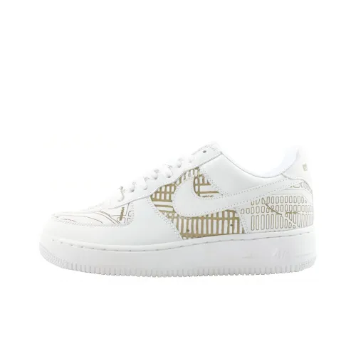 Nike Air Force 1 Harlem Лазерный Теплоизоляционный Slip-Resistant Низкий Топ Скейтбординг Мужской Белый
