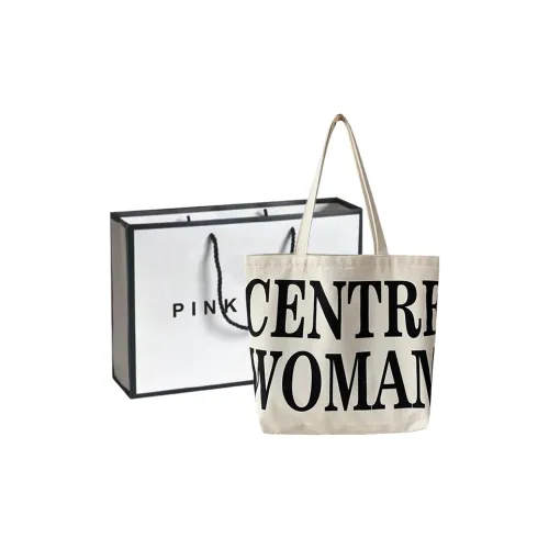 PINK·LAND Холщовая сумка сумка через плечо стандартная женская бежевая черная
