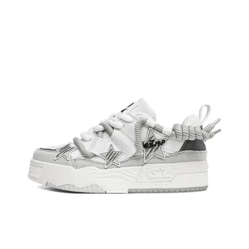 GREZHER Амортизация Низкая Верх Ткань Звезда Скейтборд Кроссовки Унисекс Белый Серый