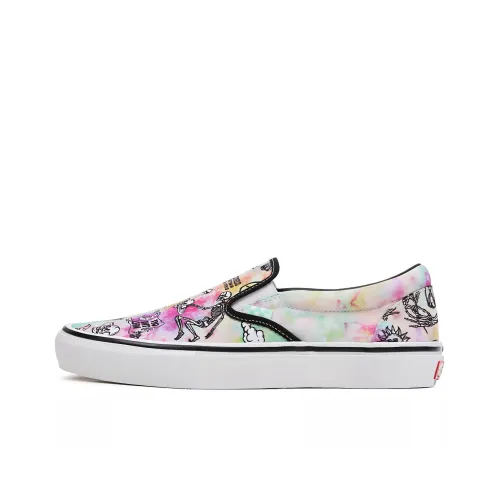 VANS Slip On Shroom DOOM Skate Устойчивые к истиранию Дышащие Низкие Кроссовки для скейтбординга Унисекс Белый Черный Многоцветный
