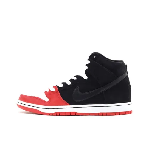 Nike Dunk SB Slip-resistant High Top Скейтборд Кроссовки Мужские Черный Белый Красный