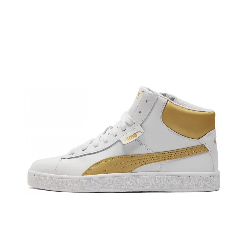 PUMA 1948 Металлик Амортизация Износостойкий MID Топ Скейтборд Кроссовки Унисекс Сто Золото