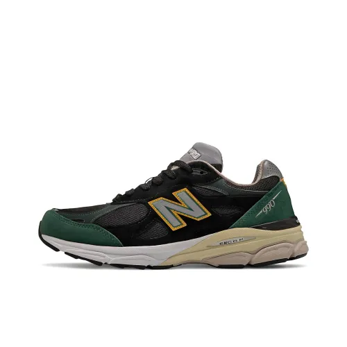 New Balance NB 990 V3 Low Топ Беговые кроссовки Мужской Черный Зеленый