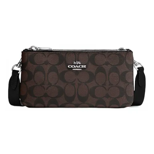 COACH Сумка через плечо из искусственной кожи маленькая сумка-конверт черная и коричневая