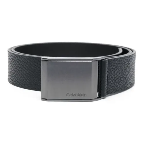 CK Calvin Klein Логотип Emblem плавная пряжка кожаные ремни мужской черный