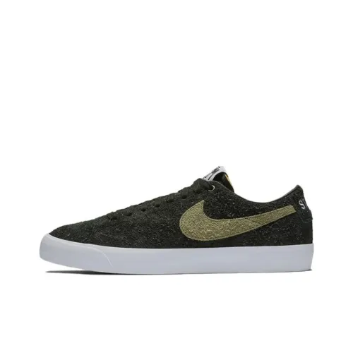 Stussy x Nike Blazer SB ZOOM Anti-slip Lightweight Low-top Скейтборд Кроссовки Unisex Зеленый