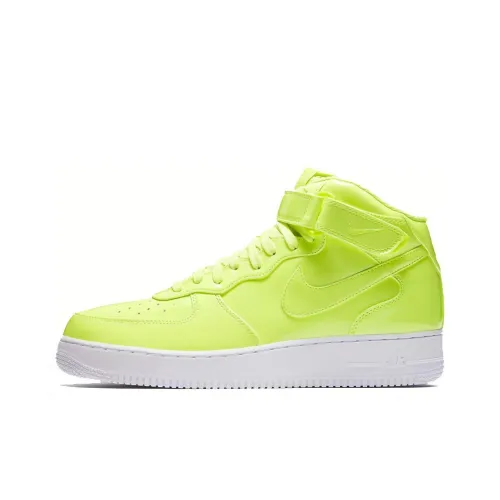 Nike Air Force 1 07 Lv8 UV Anti-Slip Lightweight MID Skateboarding Men's Neon Yellow