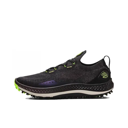 Under Armour Charged Curry Low Топ Обувь для гольфа Мужская Черная Зеленая
