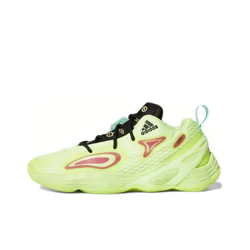 Adidas Exhibit A Slip Resistant Abrasion Resistant Low Top Винтажные баскетбольные кроссовки Мужской Неоново-зеленый