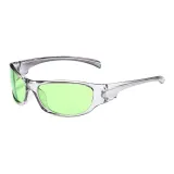 Прозрачная серая оправа с зелеными линзами