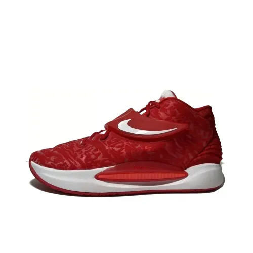 Nike KD 14 TB KD 14 Амортизаторы Slip-resistant Abrasion-resistant MID Баскетбольные кроссовки Unisex Red