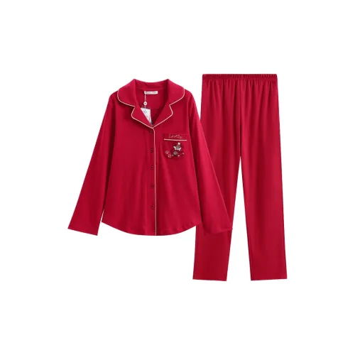 FENTENG Красный Женские Пижамные Комплекты