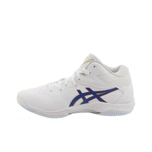 ASICS Гель HOOP V12 Амортизация Износостойкий Низкий Топ Баскетбольные Кроссовки Мужские Белый Синий 3E Ширина