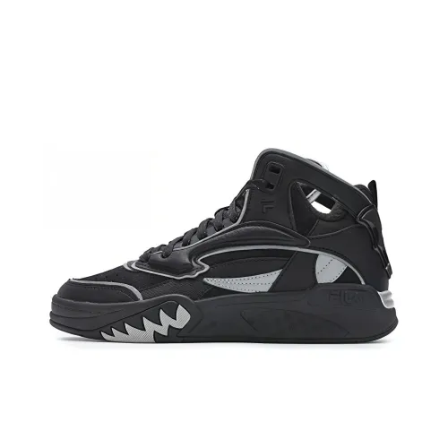 FILA Винтажные баскетбольные кроссовки MID Топ Черный Серебряный Женский