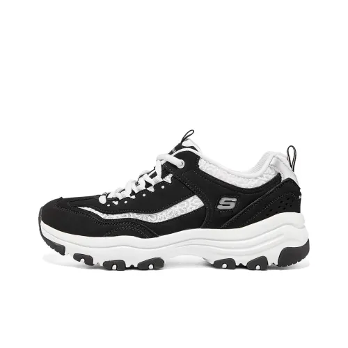 Skechers I Conik Low Топ Толстая подошва Кроссовки Женские Черный Белый