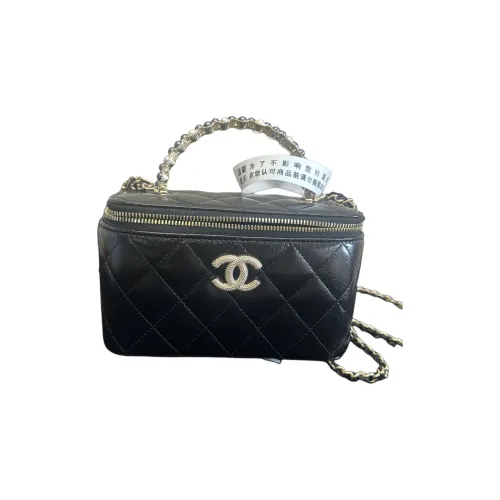 CHANEL Lambskin Box Bag Shoulder Bag Women's Black