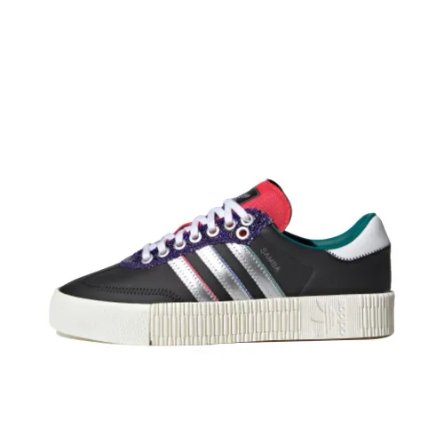 Adidas Originals Sambarose Low Топ Скейтборд Кроссовки Женские Черные Красные Серебряные