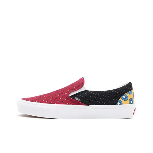Vans Slip On Series Low Топ Скейтборд Кроссовки Унисекс Красный Синий