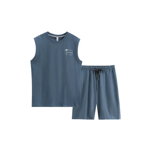 FENTENG Пижамный комплект мужской глубокий морской синий