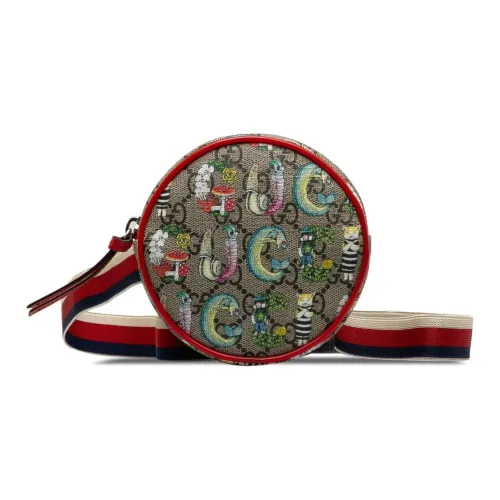 GUCCI Yuko Higuchi Коллаборация Холст Бананка Женская Коричневый и Многоцветный