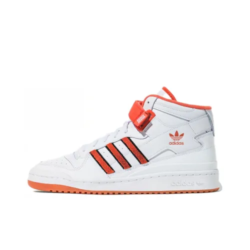 Adidas Originals Forum Mid Abrasion Resistant MID Топ Скейтборд Кроссовки Мужские Белый Оранжевый