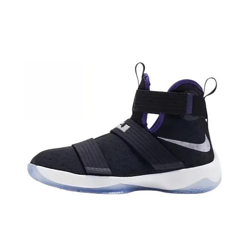 Nike Zoom Soldier 10 Амортизация Износостойкие Высокие Баскетбольные Кроссовки Женские Черные