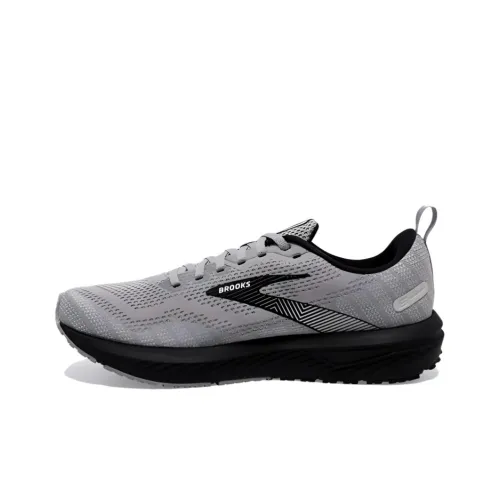 Brooks Revel 6 Slip-Resistant Abrasion-Resistant Low Top Casual Running Shoes Men's Gray Black Брэдс Revel 6 Slip-Resistant Abrasion-Resistant Низкий Топ Повседневные Беговые Кроссовки Мужские Серый Черный
