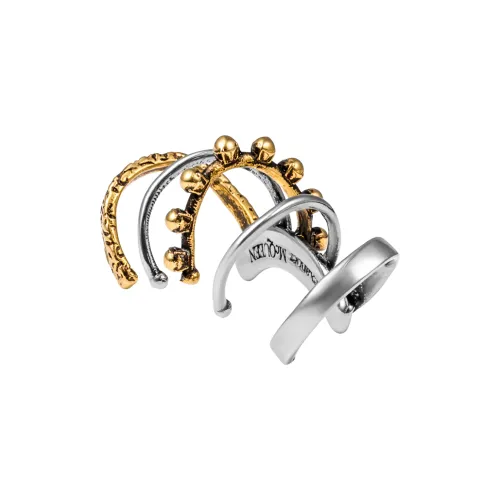 Alexander McQueen Панк Латунный Clip ON Серьги Антично-серебристый Женские