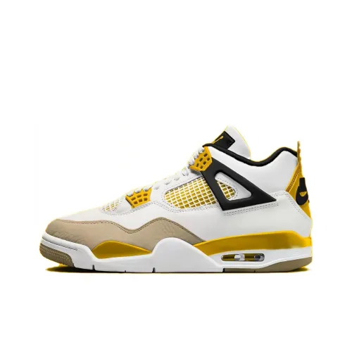 Jordan Air Джордан 4 Женские 'Vivid Сера' Противоскользящий Низкий Топ Винтажные Баскетбольные Кроссовки Женские Желтый Белый