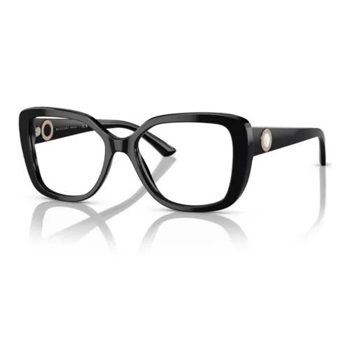 BVLGARI Пластина Кошачий глаз Оправы для очков Унисекс Черный