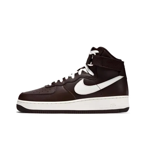 Nike Air Force 1 Slip Resistant Abrasion Resistant Высокие Кроссовки для скейтбординга Мужские Красный Коричневый