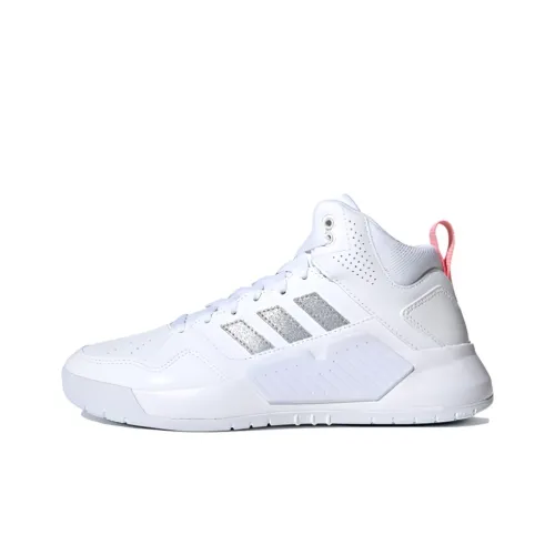 ADIDAS NEO PLAY9TIS 2 Устойчивые к истиранию MID Скейтборд Кроссовки Женские Белые Серебристо-Розовые
