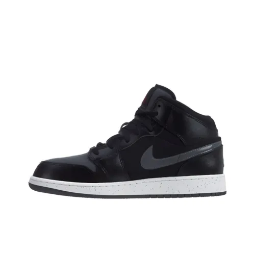 Jordan Air Jordan 1 Ретро MID Anti-slip Lightweight MID Топ Винтажные баскетбольные кроссовки Женские Черный Серый