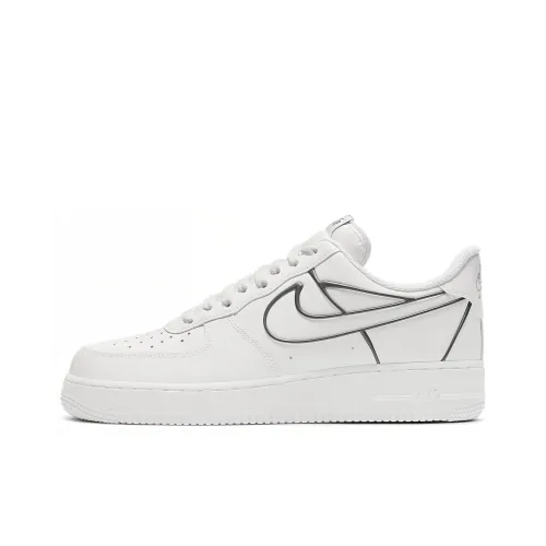 Nike Air FORCE 1 Аниме Покрытие Slip-resistant Низкий Топ Скейтбординг Кроссовки Мужские Белый Серебряный