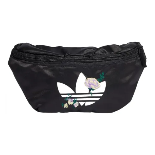 Adidas Originals Переработанный материал Сатин Панель Через плечо Одно плечо Бананка Обычный Женские Черный