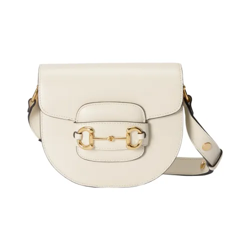 GUCCI Horsebit 1955 Кожа Сумка Сумка через плечо Сумка через плечо Мини Женская Белая